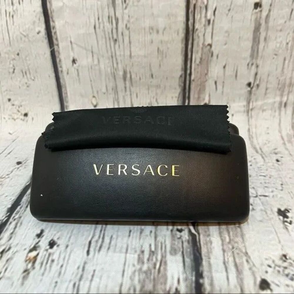 Versace glasses case Hard Clamshell Black Felt Lined Case & Cloth (CASE ONLY)